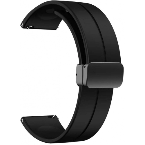 Huawei Honor Magic Watch 2 46mm Silikon Kordon Zore KRD-84 Soft Pürüzsüz Metal Toka - Siyah