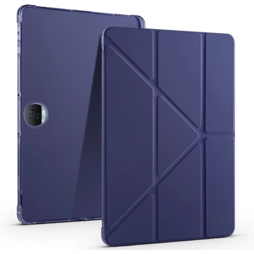 Huawei Honor Pad 9 Tablet Kılıfı Standlı Tri Folding Kalemlikli Silikon Smart Cover - Lacivert
