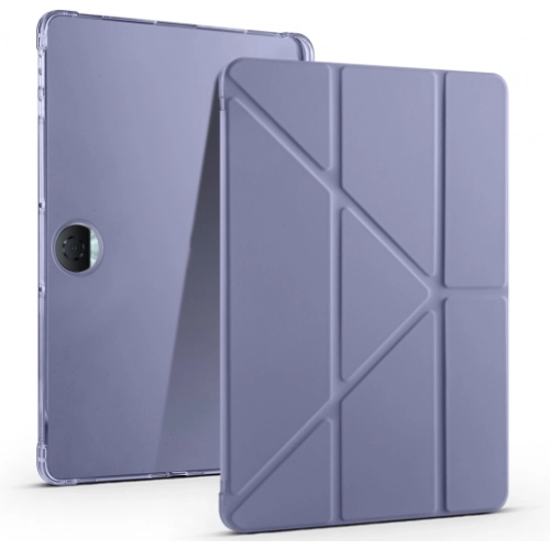 Huawei Honor Pad 9 Tablet Kılıfı Standlı Tri Folding Kalemlikli Silikon Smart Cover - Mor