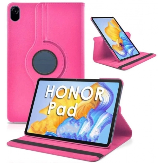 Huawei Honor Pad X8 Pro 11.5 Tablet Kılıfı 360 Derece Dönebilen Standlı Kapak - Pembe Koyu