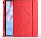 Huawei Honor Pad X8 Pro 11.5 Tablet Kılıfı Standlı Tri Folding Kalemlikli Silikon Smart Cover - Kırmızı
