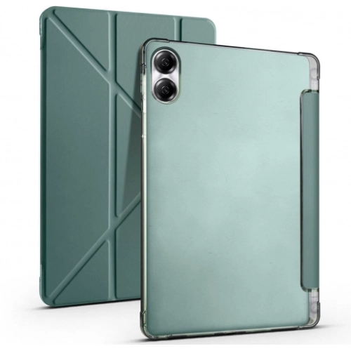 Huawei Honor Pad X8 Pro 11.5 Tablet Kılıfı Standlı Tri Folding Kalemlikli Silikon Smart Cover - Koyu Yeşil