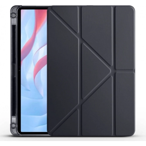 Huawei Honor Pad X8 Pro 11.5 Tablet Kılıfı Standlı Tri Folding Kalemlikli Silikon Smart Cover - Siyah