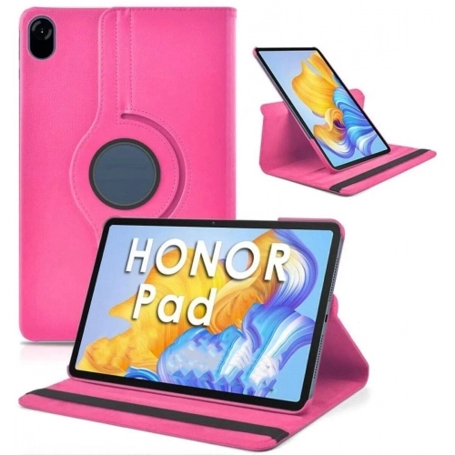 Huawei Honor Pad X9 11.5 Tablet Kılıfı 360 Derece Dönebilen Standlı Kapak - Pembe Koyu