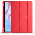 Huawei Honor Pad X9 11.5 Tablet Kılıfı Standlı Tri Folding Kalemlikli Silikon Smart Cover - Kırmızı