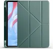 Huawei Honor Pad X9 11.5 Tablet Kılıfı Standlı Tri Folding Kalemlikli Silikon Smart Cover - Koyu Yeşil