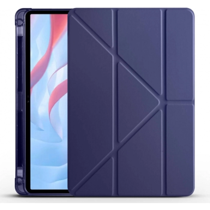 Huawei Honor Pad X9 11.5 Tablet Kılıfı Standlı Tri Folding Kalemlikli Silikon Smart Cover - Lacivert