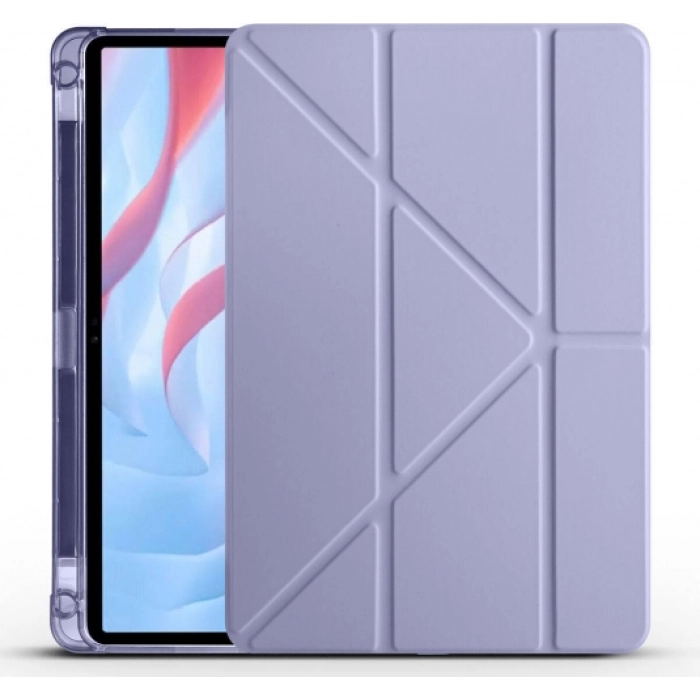 Huawei Honor Pad X9 11.5 Tablet Kılıfı Standlı Tri Folding Kalemlikli Silikon Smart Cover - Mor