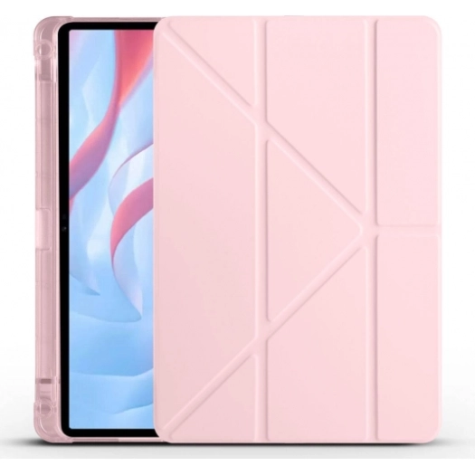 Huawei Honor Pad X9 11.5 Tablet Kılıfı Standlı Tri Folding Kalemlikli Silikon Smart Cover - Rose Gold