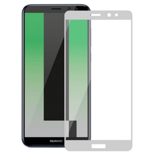 Huawei Mate 10 Lite Ekran Koruyucu Fiber Tam Kaplayan Nano - Beyaz