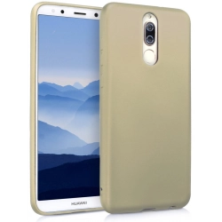 Huawei Mate 10 Lite Kılıf İnce Soft Mat Renkli Esnek Silikon Kapak - Gold
