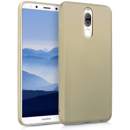 Huawei Mate 10 Lite Kılıf İnce Soft Mat Renkli Esnek Silikon Kapak - Gold