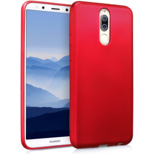 Huawei Mate 10 Lite Kılıf İnce Soft Mat Renkli Esnek Silikon Kapak - Kırmızı