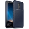 Huawei Mate 10 Lite Kılıf Silikon Parmak İzi Bırakmayan Karbon Soft Negro Kapak - Lacivert