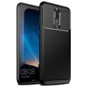 Huawei Mate 10 Lite Kılıf Silikon Parmak İzi Bırakmayan Karbon Soft Negro Kapak - Siyah