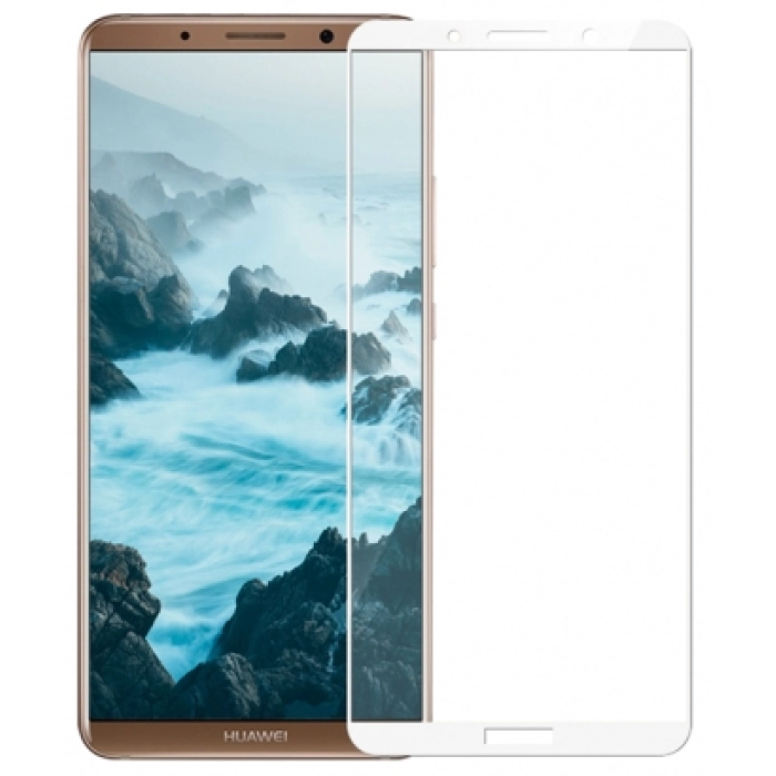Huawei Mate 10 Pro Ekran Koruyucu Fiber Tam Kaplayan Nano - Beyaz