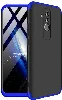 Huawei Mate 20 Lite Kılıf 3 Parçalı 360 Tam Korumalı Rubber AYS Kapak  - Mavi - Siyah