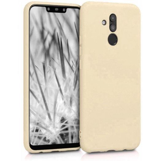 Huawei Mate 20 Lite Kılıf İnce Soft Mat Renkli Esnek Silikon Kapak - Gold