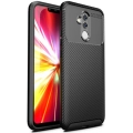 Huawei Mate 20 Lite Kılıf Silikon Parmak İzi Bırakmayan Karbon Soft Negro Kapak - Siyah