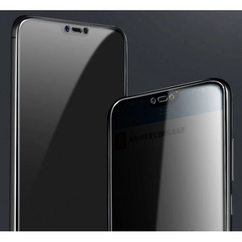 Huawei Mate 20 Lite Kırılmaz Cam 5D Ekran Koruyucu Karartmalı Hayalet Cam Privacy Tam Kapatan - Siyah