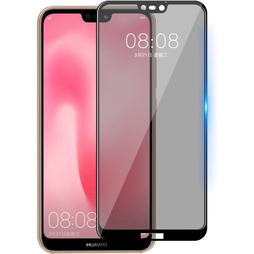 Huawei Mate 20 Lite Kırılmaz Cam 5D Ekran Koruyucu Karartmalı Hayalet Cam Privacy Tam Kapatan - Siyah