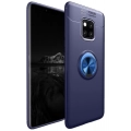 Huawei Mate 20 Pro Kılıf Renkli Silikon Yüzüklü Standlı Auto Focus Ravel Kapak - Mavi
