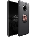 Huawei Mate 20 Pro Kılıf Renkli Silikon Yüzüklü Standlı Auto Focus Ravel Kapak - Rose Gold