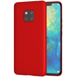 Huawei Mate 20 Pro Kılıf İnce Soft Mat Renkli Esnek Silikon Kapak - Kırmızı