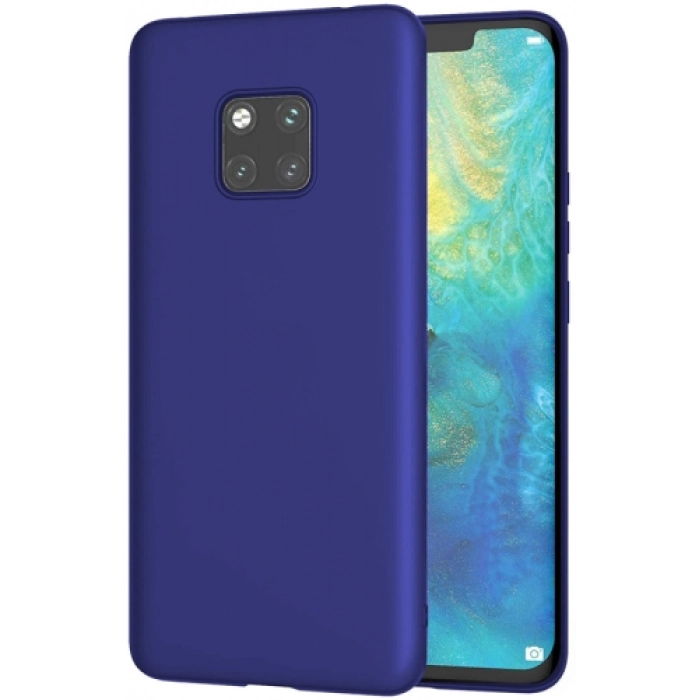 Huawei Mate 20 Pro Kılıf İnce Soft Mat Renkli Esnek Silikon Kapak - Mavi