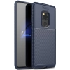 Huawei Mate 20 Pro Kılıf Silikon Parmak İzi Bırakmayan Karbon Soft Negro Kapak - Lacivert