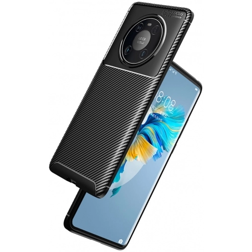 Huawei Mate 40 Pro Kılıf Silikon Parmak İzi Bırakmayan Karbon Soft Negro Kapak - Siyah