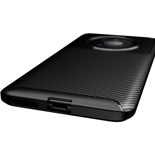 Huawei Mate 40 Pro Kılıf Silikon Parmak İzi Bırakmayan Karbon Soft Negro Kapak - Siyah