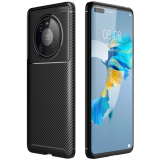 Huawei Mate 40 Pro Kılıf Silikon Parmak İzi Bırakmayan Karbon Soft Negro Kapak - Siyah