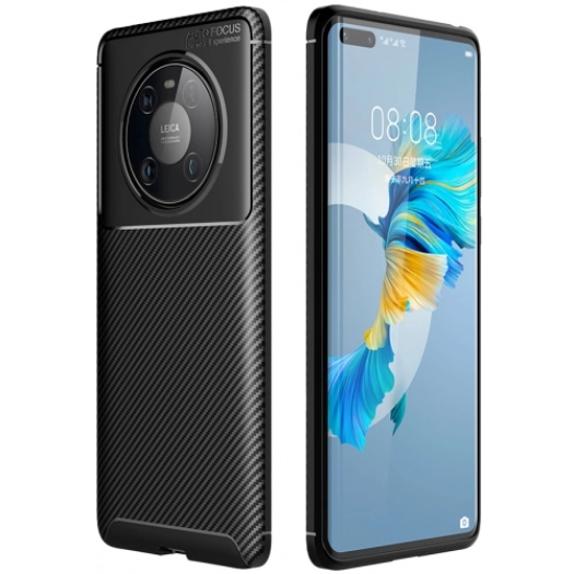 Huawei Mate 40 Pro Kılıf Silikon Parmak İzi Bırakmayan Karbon Soft Negro Kapak - Siyah