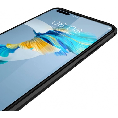 Huawei Mate 40 Pro Kılıf Deri Görünümlü Lüks Parmak İzi Bırakmaz Niss Silikon Kapak - Siyah