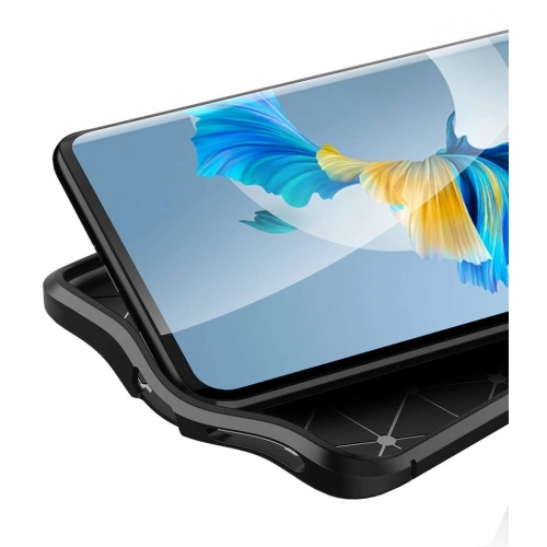 Huawei Mate 40 Pro Kılıf Deri Görünümlü Lüks Parmak İzi Bırakmaz Niss Silikon Kapak - Siyah