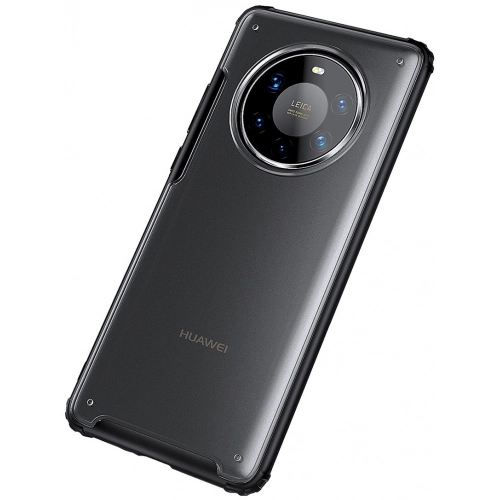 Huawei Mate 40 Pro Kılıf Volks Serisi Kenarları Silikon Arkası Şeffaf Sert Kapak - Siyah