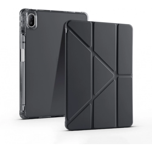 Huawei MatePad 11 2021 Tablet Kılıfı Standlı Tri Folding Kalemlikli Silikon Smart Cover - Gri