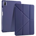 Huawei MatePad 11 2023 Tablet Kılıfı Standlı Tri Folding Kalemlikli Silikon Smart Cover - Lacivert