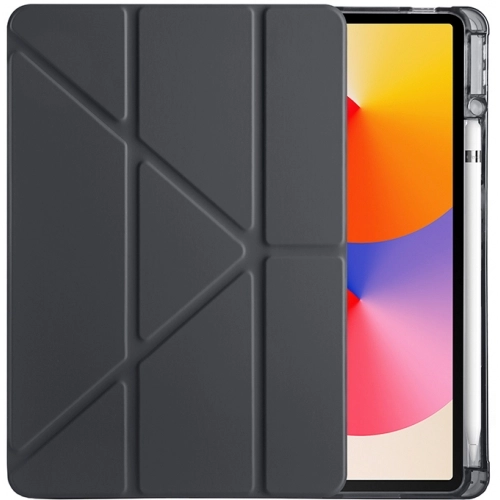 Huawei MatePad 11 2023 Tablet Kılıfı Standlı Tri Folding Kalemlikli Silikon Smart Cover - Lila