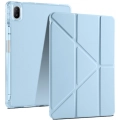 Huawei MatePad 11 2023 Tablet Kılıfı Standlı Tri Folding Kalemlikli Silikon Smart Cover - Mavi