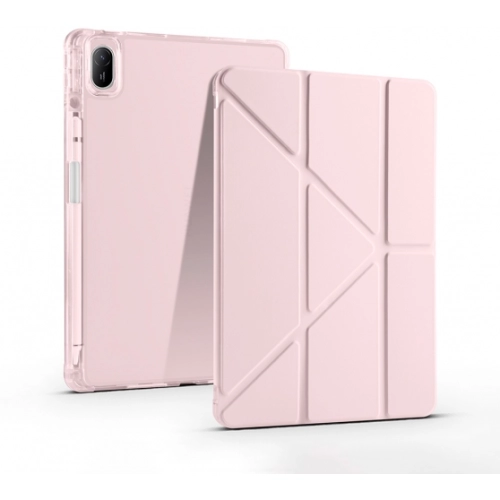 Huawei MatePad 11 2023 Tablet Kılıfı Standlı Tri Folding Kalemlikli Silikon Smart Cover - Rose Gold