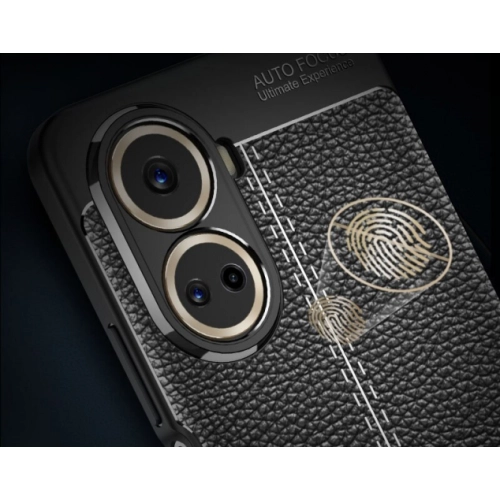 Huawei Nova 10 SE Kılıf Deri Görünümlü Lüks Parmak İzi Bırakmaz Niss Silikon Kapak - Siyah