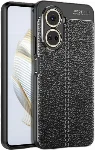 Huawei Nova 10 SE Kılıf Deri Görünümlü Parmak İzi Bırakmaz Niss Silikon - Siyah