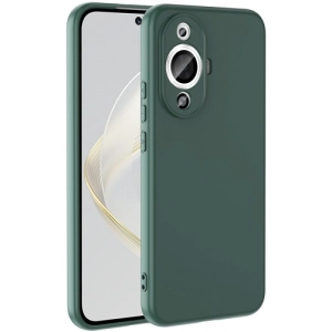 Huawei Nova 12s Kılıf İçi Kadife Mat Mara Lansman Silikon Kapak  - Koyu Yeşil