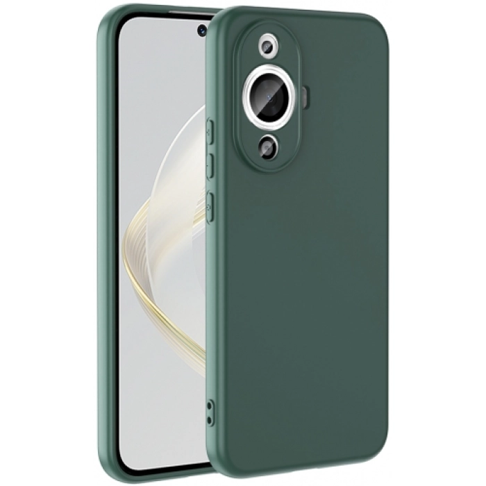 Huawei Nova 12s Kılıf İçi Kadife Mat Mara Lansman Silikon Kapak  - Koyu Yeşil