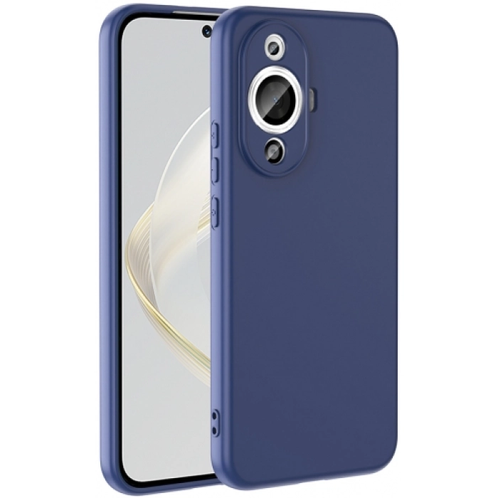 Huawei Nova 12s Kılıf İçi Kadife Mat Mara Lansman Silikon Kapak  - Lacivert