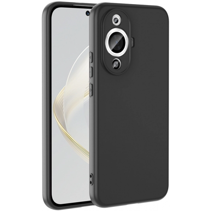 Huawei Nova 12s Kılıf İçi Kadife Mat Mara Lansman Silikon Kapak  - Siyah