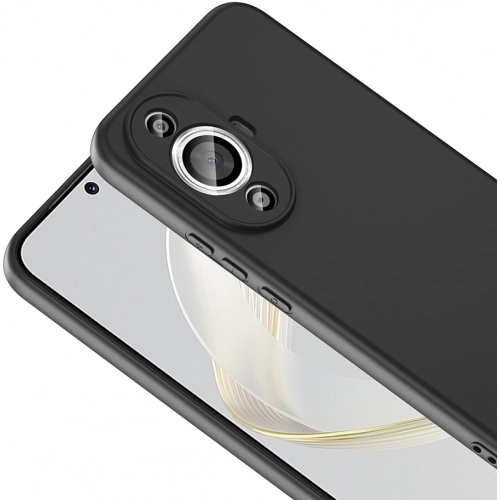 Huawei Nova 12s Kılıf İçi Kadife Mat Mara Lansman Silikon Kapak - Siyah