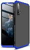 Huawei Nova 5T Kılıf 3 Parçalı 360 Tam Korumalı Rubber AYS Kapak  - Mavi - Siyah